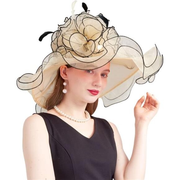 Women's Kentucky Derby Church Dress Hat S-beige - Picture 1 of 7
